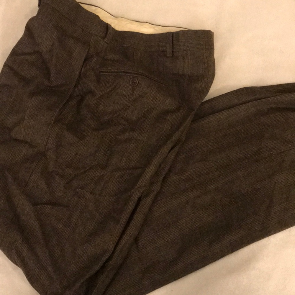 EUC Brooks Brothers brown plaid wool pants
